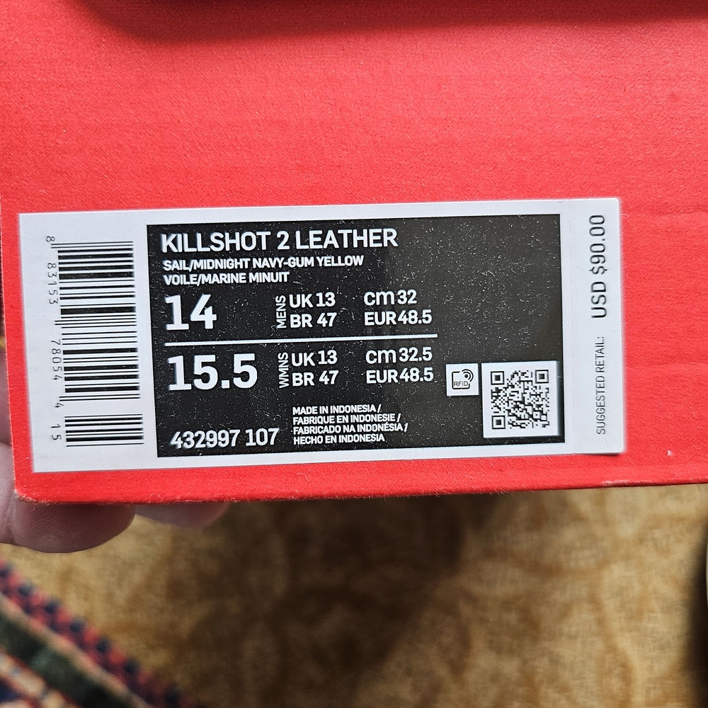Nike Men’s White & Navy Gum-Soled Low-Top Sneakers Kill Shot - Picture 4 of 4